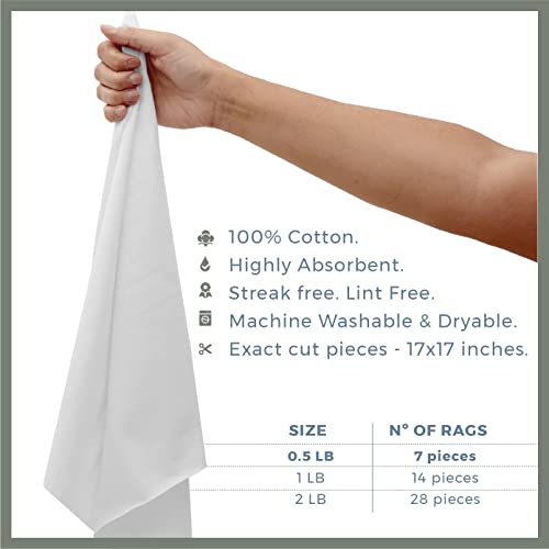 JIZK Trapos sin pelusas, 100% algodón, paño suave para camiseta, paño sin pelusas para decapar madera, hierro fundido, para limpiar, limpiar el polvo, pulir, pintar, arte, 7 juegos