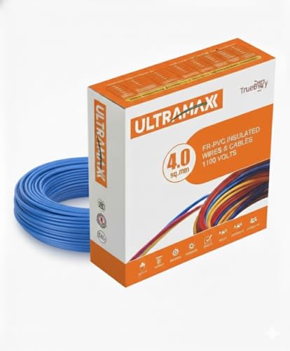 Image of PVC Electrical Copper Wire for Home & Industrial Use|ULTRAMAXX FR PVC WIRE 90 MTR 4.00 MM (BLUE)
