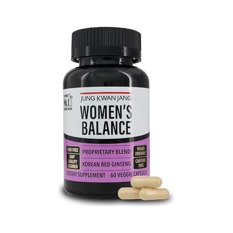JungKwanJang Women's Balance with Korean Red Ginseng for Energy Level, Digestive System, and Cognitive Health Supplement, 60 Capsules Cover