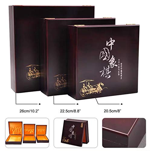 Bamboo Xiangqi Board Games Chinese Chess Set, Strategy Travel Games For 2 Players (Size : 6Cm/2.4") #TOP3
