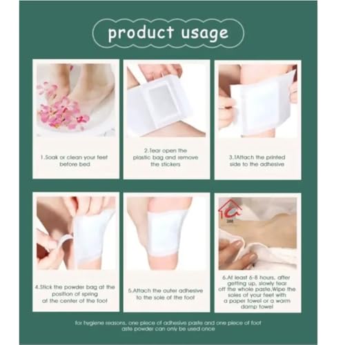 Image of Foot patch (Pack of 4) Herbal And Gentle Ingredient Detox Foot Pads (40 pieces) Natural Ingredients for Sleep Aid Pain Relief Toxin Removal with Bamboo Vinegar and Acupoint Micro-Massage Technology