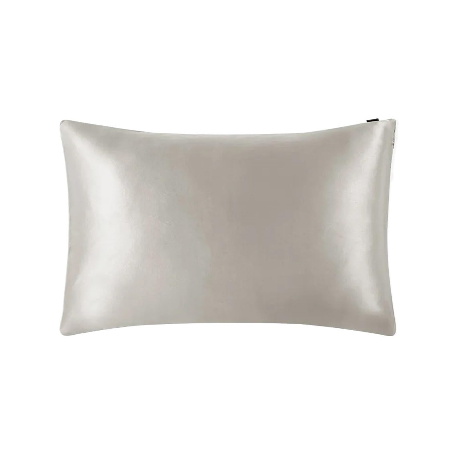 Pure Silk Pillowcase Hair With Hidden Zipper Pillow Case Bedding Cover for Bedding(Khaki,50x60cm)