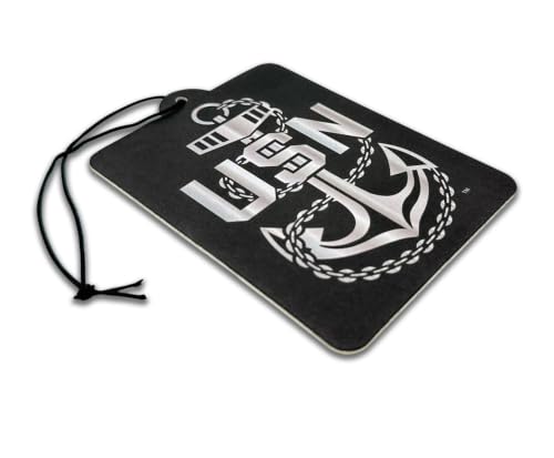Image of Elektroplate US Navy Anchor Car Air Freshener 6-Pack | Officially Licensed, Long-Lasting Arctic Patrol Scent, Vivid Naval Graphics, Versatile Hanging Design