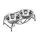 Dog Feeder, Stainless Steel Double Dog Food Bowl Cat Water Bowls with Feeder Dishes Shelf Stand for Small Medium Large Dogs