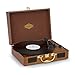 Produktbild auna Peggy Sue - Plattenspieler, Schallplattenspieler, Riemenantrieb, Stereo-Lautsprecher, USB-Port, Abspielen und Digitalisieren, Lautstärkeregler, transportabler Koffer, braun-Gold
