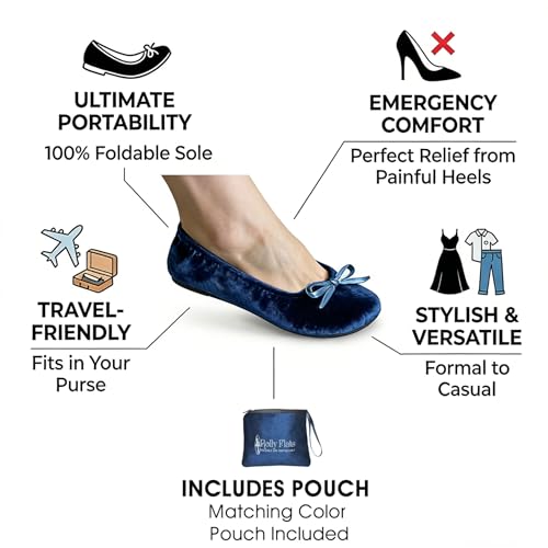 Image of Women's Foldable Ballet Flats - Portable Flat Shoes for Travel and Wedding that Fit in Your Purse