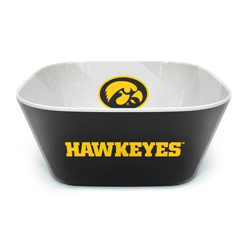 Image of YouTheFan NCAA Iowa Hawkeyes Officially-Licensed Large Party Bowl - 100% Melamine, Dishwasher Safe, BPA Free - Holds Large Bag of Chips - Sleek Design - Perfect for Game Day or Any Day