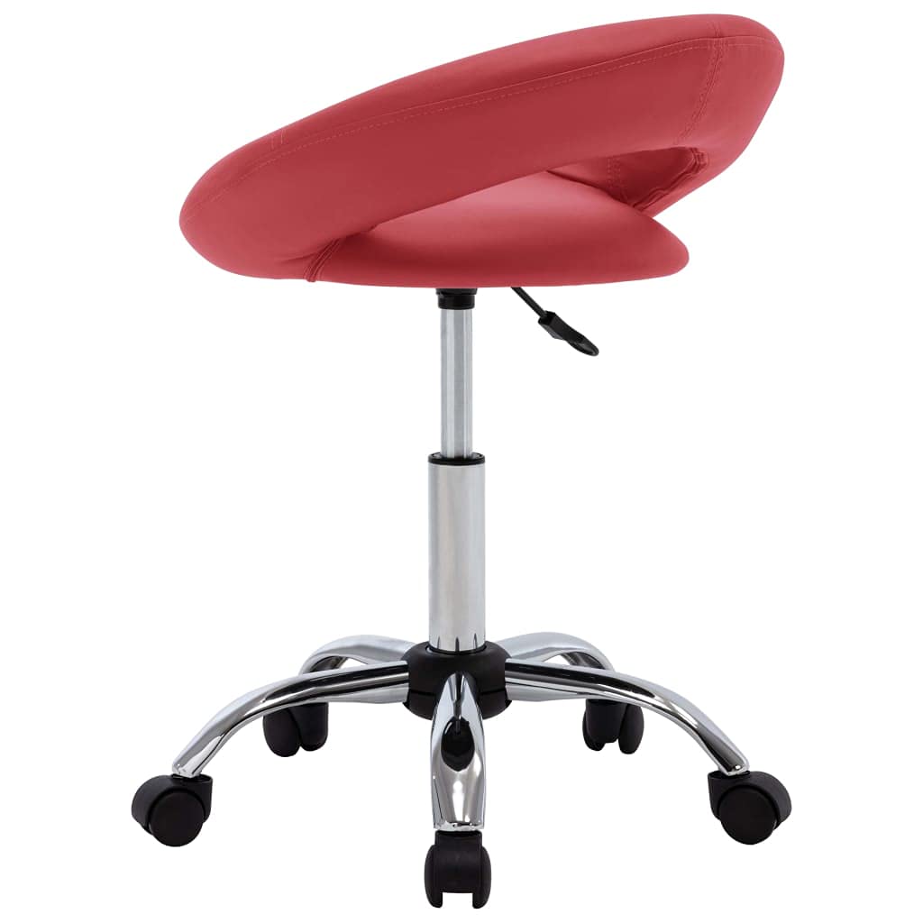 Taburete de trabajo con ruedas, piel sintética, altura ajustable con respaldo, giratorio, duradero, ideal para oficina, cosméticos, tatuajes, comodidad, resistente, 46 x 43 x 55 - 66 cm