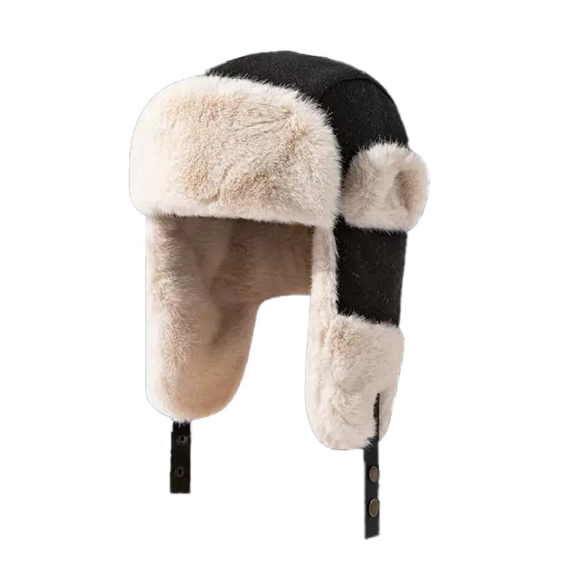 DAISHA Women Men Winter Trapper Hat Ear Flaps Russian Ushanka Trooper Aviator Hunting Hats Eskimo Windproof Ski Snow Cap