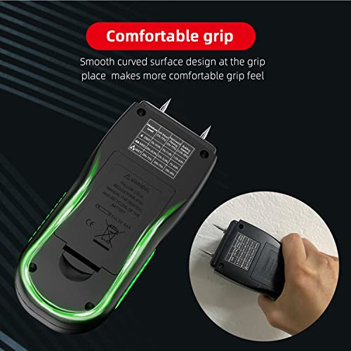 Wood Moisture Meter, Firewood Moisture Tester, Drywall Moisture Detector Professional Moisture Content Meter Lumber Logs Concrete Floors Carpet Ceiling Building Material Hardwood (Pin-Type) #TOP4