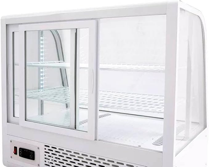 MBH Professional Counter Refrigerated Display Cabinet 100 Litres Small Industrial Catering Display Cabinet White
