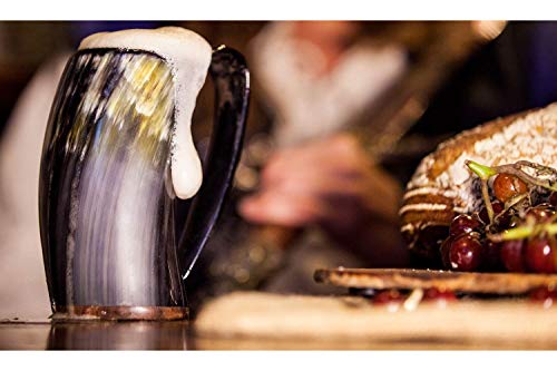 5MOONSUN5’s Viking Drinking Horn Cup Ox Cup Goblet Tankard Handcrafted - Drink Mead & Beer Like Game of Thrones Heroes with This Large Ale Stein A Perfect Present for Real Men (20oz) - Thumbnail 6