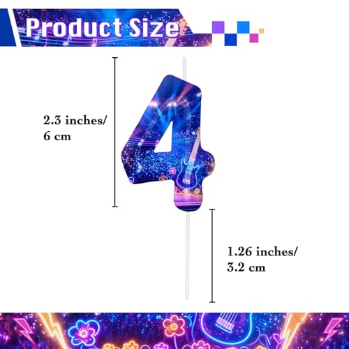 Image of Blue Number 4 Birthday Candles, Cartoon Themed Cake Toppers for Boys Girls Cake Decorations, Birthday Decorations Party Supplies, Number Candles for Party Decor