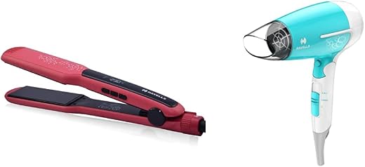 Havells HS4121 Wide Plate hair straightener With Digital Display & Adjustable temperature, Heats Up Fast (Red) & Havells H...