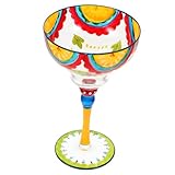 TOYANDONA Vaso de Margarita Pintado Mano Vaso Decorativo para Cócteles Cristal Artístico para Vino Whisky Jugos Decoración Mesa Hogar Bar Fiesta