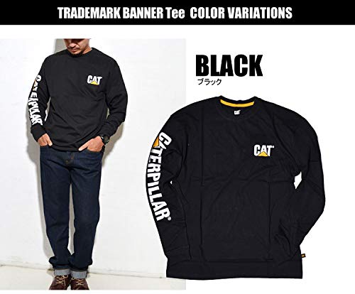 Caterpillar Handelsmerk Banner T-shirts met lange mouwen voor mannen met Center Back Neck Wire Management Loop en Cat Workwear Logo - Image 4