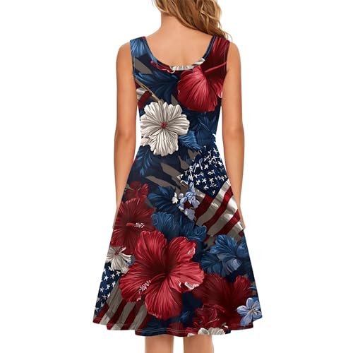 Image of TOADDITDO Womens Summer Sleeveless Tank Dress with 2 Side Pockets XS-4XL Plus Size