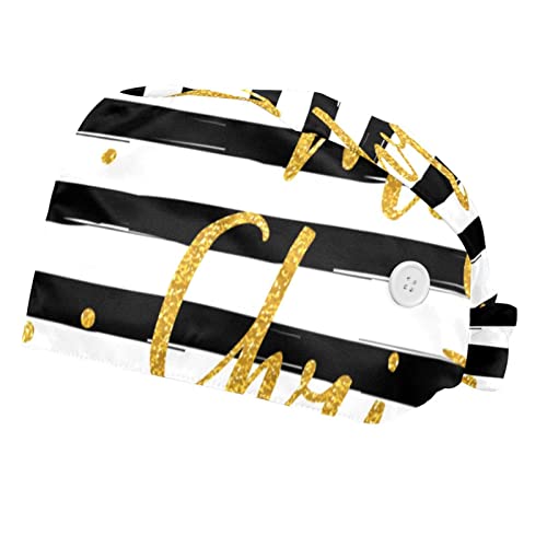 Chapeaux de travail Noël couvre-chef unisexe casquette hommes femmes rayures points 2 pièces