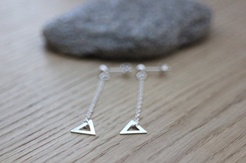 Boucles d'oreilles argent massif breloque triangle pour style bohème chic