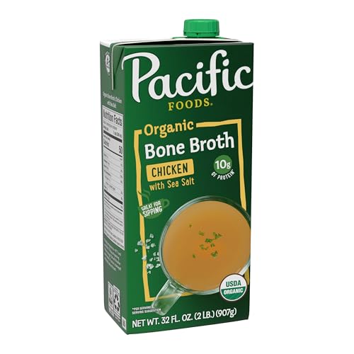 Pacific Foods Organic Chicken Bone Broth With Sea Salt, 32 oz Carton