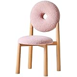 iodoos ダイニングチェア 化粧椅子 天然木脚 木製 座面厚さ7cm 疲れにくい ドーナツ型 美容室 喫茶店 寝室 かわいい おしゃれ レジャー イス鏡台用 ピンク 865E