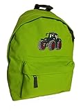 felge einpresstiefe bestimmen 600D Polyester Junior Rucksack Traktor Stickerei grüner Traktor rote Felgen Schulkinder Rucksäcke (grün)