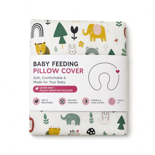Image of Proliva Feeding Pillow Cover for New Born Baby with Detachable Cover Breast Feedin, Maternity Nursing Pillow Cover Only Mom Baby Girls Boys Newborn