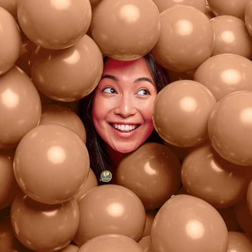 Image of AFTERLOON Biodegradable Natural Rubber Latex Mini Balloons 50 pcs Beige 5 Inch, Plastic-Free Alternative Matte Color Durable Thickened Extra Strong Helium Float, Garland Arch Wedding Decor