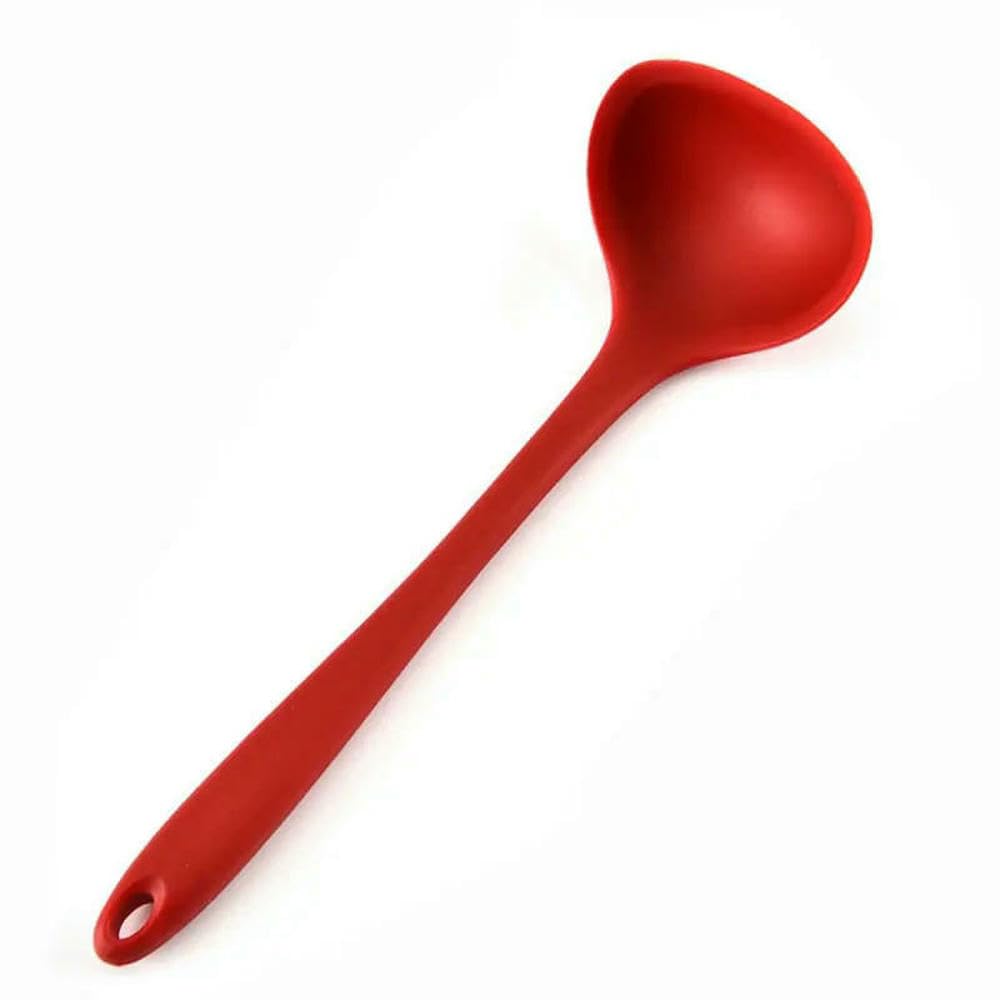 Cuillère à soupe en silicone à long manche antiadhésive JJDFW pour cuisine