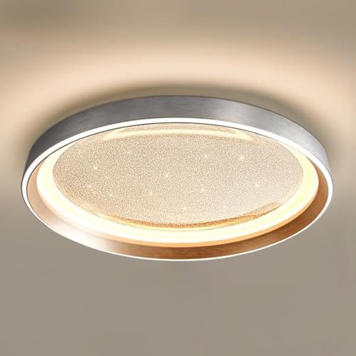 Plafonnier LED rond dimmable lustre contemporain télécommande luminaire