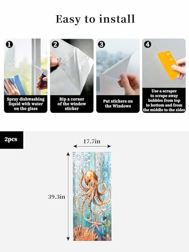 Vinilo decorativo de privacidad para ventanas 18x39in turquesa miniatura 4