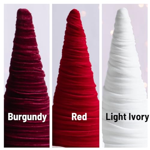 Image of Create Your Own Set of 4 Velvet Trees, Valentine Tree Tabletop, Winter Mantel Decor, Handcrafted Entryway, Wedding Centerpiece Bookshelf (Create Your Own)