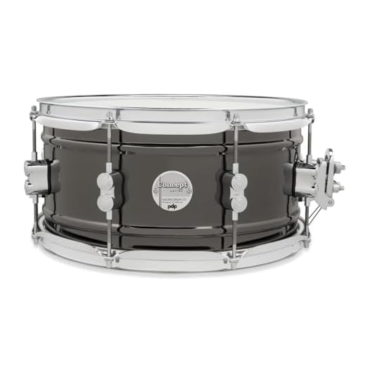 Pacific Drums Concept Metal Snare 33x16.5 cm, Níquel negro sobre acero, casco laminado 1mm