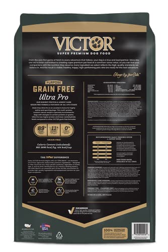 Image of VICTOR Grain Free Ultra Pro Dry Dog Food - High Protein Dry Kibble, 30 lb | Super Premium Dog Food, Low carb for Active Dogs, 42% Protein Kibble, For Sporting Dogs of All breeds and Sizes, 30lbs