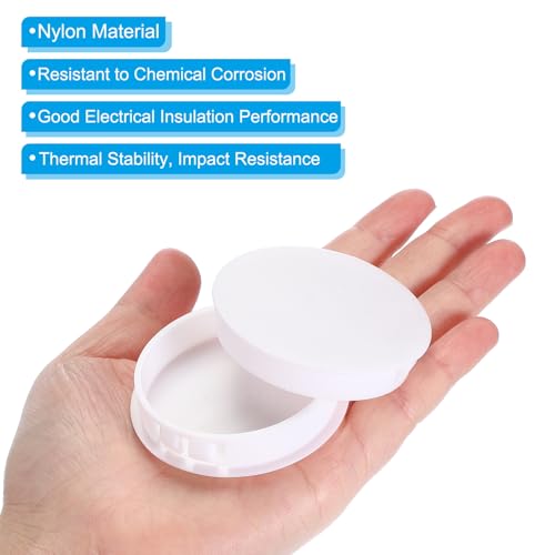 Image of PATIKIL 2 inch /50mm Plastic Hole Plugs, 20Pcs Flush Type Round Hole Plugs Cover Snap in Locking Hole Tube for Table Kitchen Cabinet Furniture, White