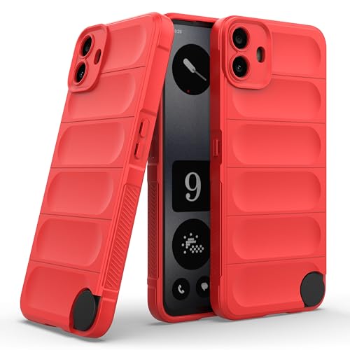 Image of amazon basics Back Case Cover for CMF by Nothing Phone 1 | Compatible for CMF by Nothing Phone 1 Back Cover | Liquid Silicon Magic Case with Camera Protection | Red