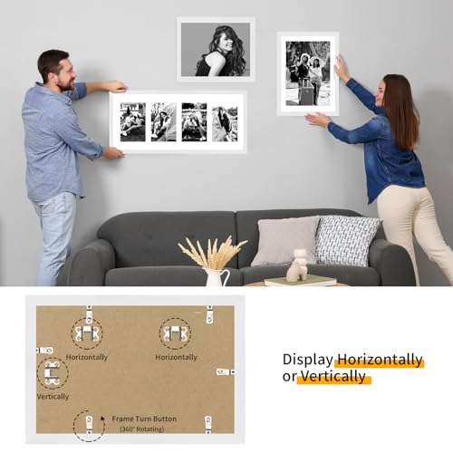puthiac 9x12 Oak Wood Picture Frams - Minimalist 9x12 Oak Wood Frames, 9"x12" Picture Frame Wood, Natural Solid Wooden Picture Frames for Wall Art Photo and Prints(3 Pack, White)