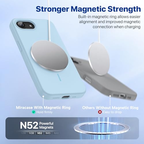 Image of Miracase Magnetic for iPhone 17e Case & iPhone 16e Case, [Soft Anti-Scratch Microfiber Lining], Compatible with MagSafe, Silicone Shockproof Protection Phone Case for iPhone 17e /16e, Clove Purple
