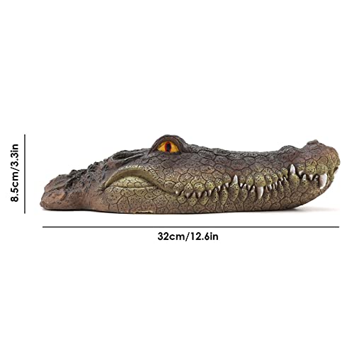 Ruiqas Floating Crocodile Head with Vivid Scales Eyes Outdoor Pool Detailed Fake Alligator Head for Pond Decoy Deterrent Ducks Halloween Decoration - Image 2