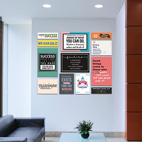 Image of PAPER PLANE DESIGN Framed Poster Set of 12 For Office Wall Decoration (OFFICE QUOTES)