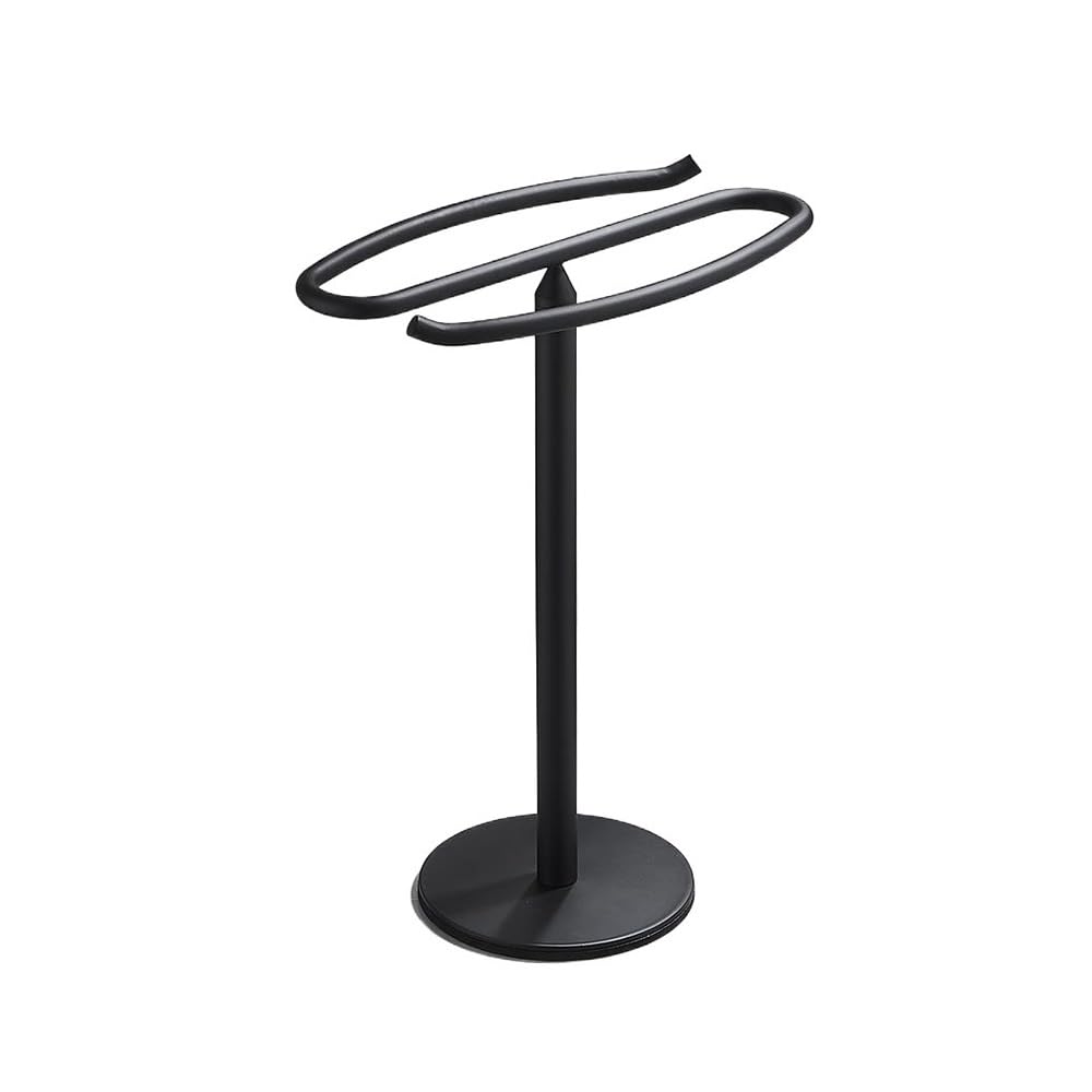 towel rail Countertop Vertical Towel Rack Kitchen Desktop Mobile Storage 304 Stainless Steel Hanging(Black)