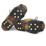 ADVANTAGE アイゼン スノースパイク チェーンスパイク 靴 滑り止め かんじき スパイク 10ピン 5ピン 雪 転倒防止 スニーカー 簡単装着 (ブラックMサイズ)