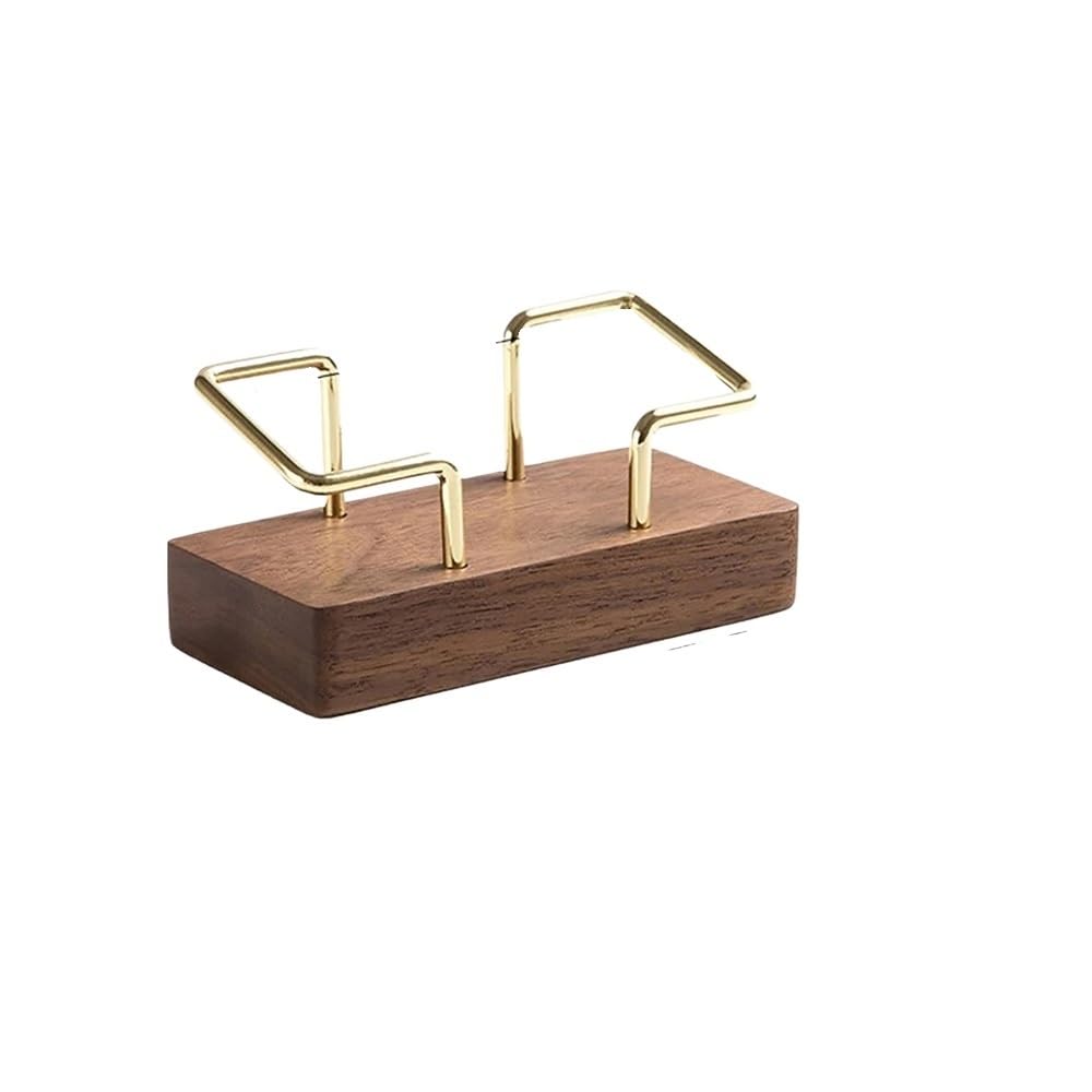 Business Card Holder Organizer Office Desk Display Stand(A2 Black walnut)