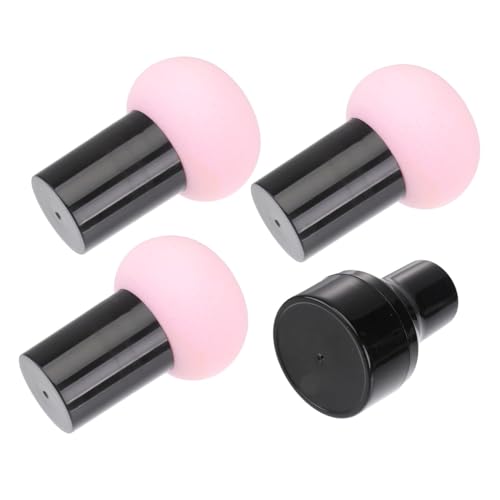 MOTHNUR 3 Piezas Esponjas de Maquillaje con Mango de Puff Forma de Sello para Base y Corrector Uso Seco y Húmedo Material Silicona Premium Fácil Limpieza para Mujeres Color
