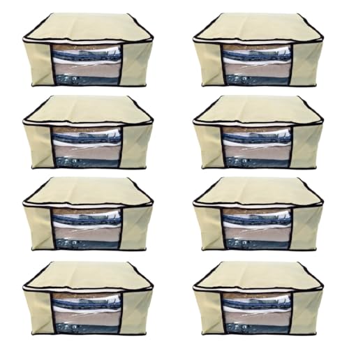 Kit 8 Organizadores Tnt Caixa Closet Roupa Cama Edredom Toalha 60cm