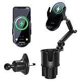 【2025業界トップ初登場＆注目度NO.1】車 スマホホルダー ドリンクホルダー ワイヤレス充電器 3in1 15W 急速 【最大66Wの有線充電】 自動開閉 車載 スマホスタンド カップホルダー ワイヤレス充電 エアコン吹き出し口＆ドリンクホルダー両用 片手操作 取付簡単 iPhone & Android多機種と多車種が対応 日本語説明書付き ブラック (ブラック‐66Wシガーソケットない)