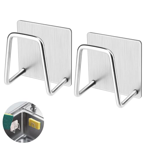 YUGUOLAN 2 Stücke Schwammhalter Küche, Schwammhalter Spülbecken, 304 Edelstahl Schwammhalter, Selbstklebend, Für Spüllappen Topfdeckel Edelstahl (Silber) YUGUOLAN 2 Stücke Schwammhalter Küche, Schwammhalter Spülbecken, 304 Edelstahl Schwammhalter, Selbstklebend, Für Spüllappen Topfdeckel Edelstahl (Silber)