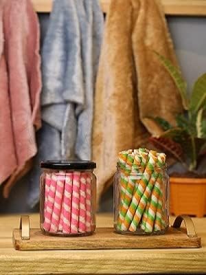 Image of Glassbunny 500ml Glass Jar with Rust Proof Air Tight Black Lid, Suitable to Use in Your Home Office, Kitchen Storage, Pack of 6