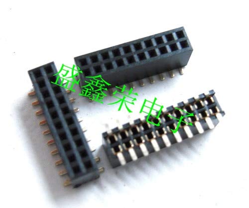 Davitu Electrical Equipments Supplies - 100Pair 1.27mm 2*10P double row female socket plastic SMD 4.3mm high connector with 40pcs Knob 17*16*6mm via