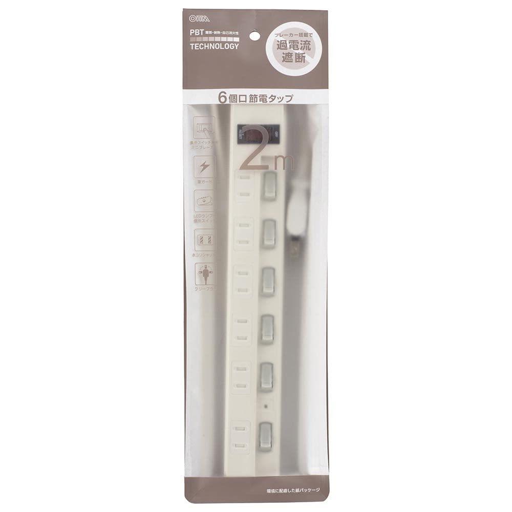 Amazon.co.jp: オーム電機 電源タップ コンセントタップ 節電タップ 雷